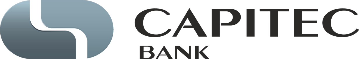 The official logo for Capitec Bank South Africa, featuring the modern grey circular emblem and the bank's name in dark grey text, on a white background.