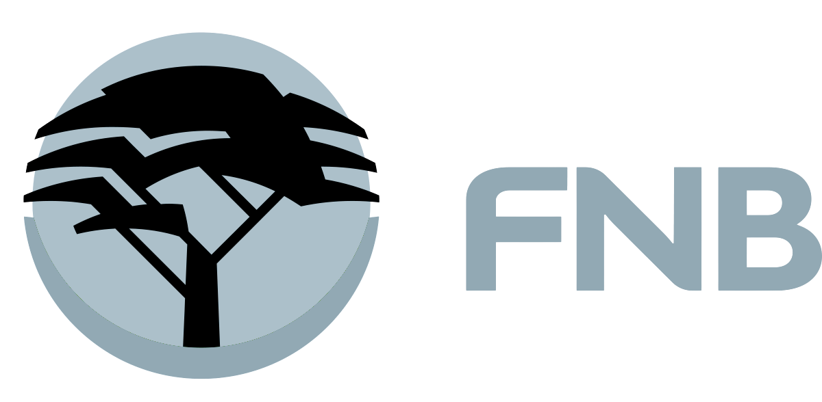 The official logo for FNB (First National Bank) South Africa, featuring the iconic acacia tree emblem within a grey circle and the text "FNB" in grey, on a white background.